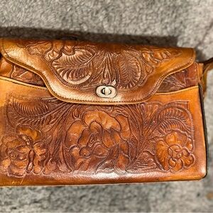 Handcrafted Floral Leather Bag- Made in Mexico